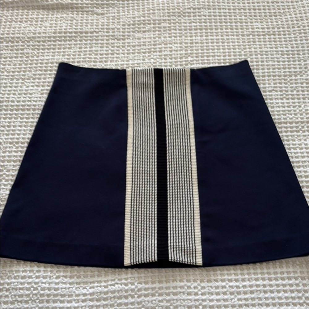 Tory Burch Sport Navy A-Line Skirt with White Stripe